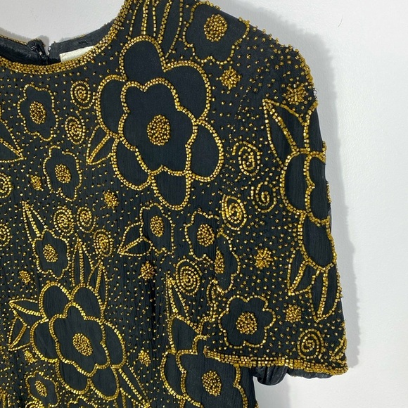 Leslie Fay Evenings beaded silk blouse size 12 - Picture 5 of 12